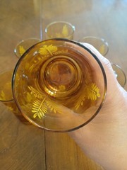 Libby Amber «Wheat and Ribbon» Tumbler. Set Of 7.