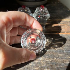 3 Simon Designs Crystal Cupcake 3.5” Sprinkles Paperweight Prisms Marked SD