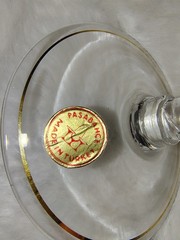 VTG Circleware Turkey Pasabahce Clear W/Gold Trim Replacement Wine/Goblet Glass