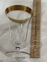 Glastonbury Lotus Gold Rim Water / Iced Tea Glasses 5.5″ Vintage 1960 Set Of 4