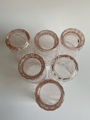 Thomas O’Brien Reed & Barton Pink Glasses Set of 6 Glasses 4.5”H Mark