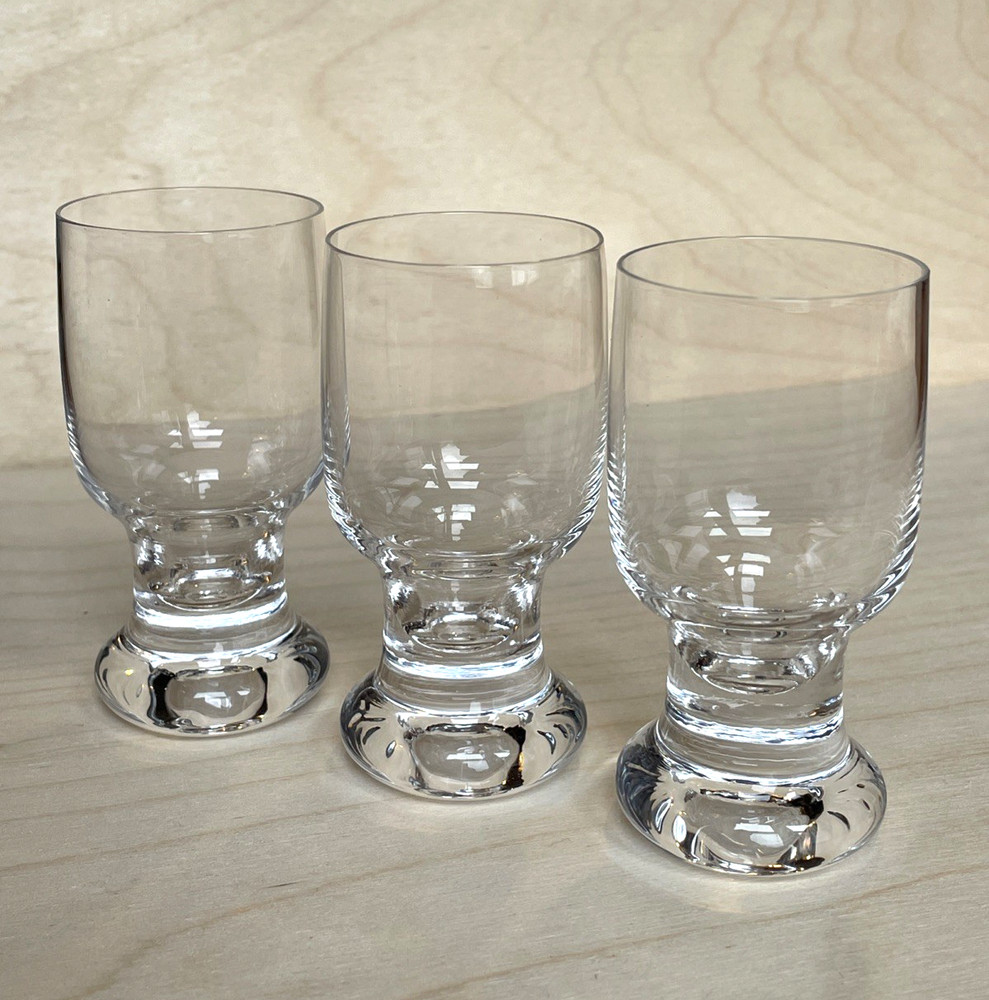 Rare Iittala Joiku Shot Glass Set of 3 Cordial Aperitif Tapio Wirkkala VTG MINT