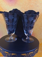 Morgantown Mayfair Clear #7711 Stem 5 3/8” Water Goblets Set Of 4