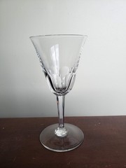 Val St Lambert Harald Water/Wine Goblet 6 3/4″ Heavly Lead Cut Crystal Sign. VSL
