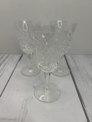 3 Vintage Waterford Crystal 5.5″ White Wine/Cordial Glasses Goblets Stems