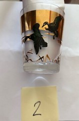 Les Kouba WILD FOWLS GOLD GLASS /TUMBLERS. Set Of 6.
