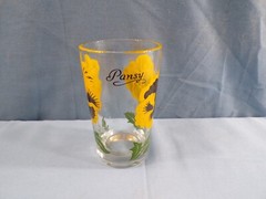 Peanut Butter Glass Tumbler – JUICE SIZED – Yellow Pansy #128