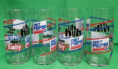 Lot of 4 Vintage “Uh Huh You Got The Right One Baby” Diet Pepsi Glasses