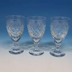 Webb Corbett Crystal – Georgian Cut – 3 Sherry Glasses – 4 1/8 inches