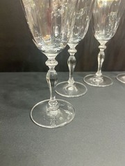 Mikasa Allegro Gold Wine Glasses Set 6 Crystal Gold Rim Goblets 7.5” EUC