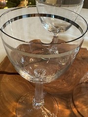 FOSTORIA Reflection Crystal Wine Water Goblets Platinum Band Set Of 4