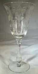 TIFFIN GLASS CO. CHEROKEE ROSE CRYSTAL #17399 9-OUNCE 8″ TALL WATER GOBLET!