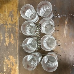 Set of 8 Anchor Hocking Butterprint Glasses Amish Horse Carriage With Holder