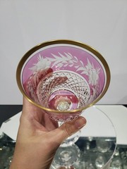 Water Goblet Glass 7-3/8″ tall, Crystal Ebeling & Reuss Marchioness Cranberry #2