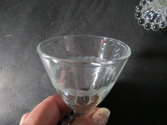 3 Anchor Hocking Boopie circle etched liquor cocktail goblets