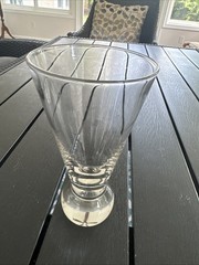 Vintage Clear Flared Beverage Glasses | Solid Crystal Ball Base | 10 oz MCM