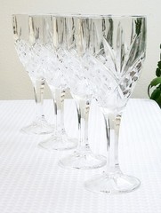 Set Of 4 Godinger Dublin Crystal All Purpose Wine Goblet 8” 8 oz