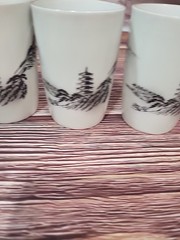 4 Fukagawa Arita Landscape #903 Small Tumbler Glasses 3.75 in New Old Stk Lot3