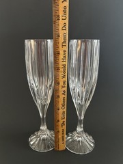 Vintage Lead Crystal Mikasa Park Lane Champagne Flutes 4 fluid ounces– Set of 2