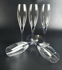 Vintage – 5- Featured in Sex & City -Fluted Champagne Intermezzo Blue-ORREFORS