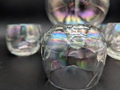 West Virginia Glass Iridescent Clear Brandy Snifter Set Of 6 Glasses Barware MCM
