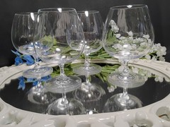 4 Villeroy & Boch PURISMO Lead-Free Crystal Cognac Brandy Snifters Set