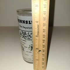 Vintage Mid-Century Hazel Atlas Pennsylvania State Map Souvenir Glass with TYPOs
