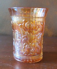 Imperial Lustre Rose Marigold Carnival 4 ¼” 9 oz Flat Tumbler(s)
