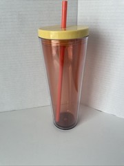 Tumbler 26oz Cup w/ Straw & Lid Reusable Plastic Tropical Drinkware