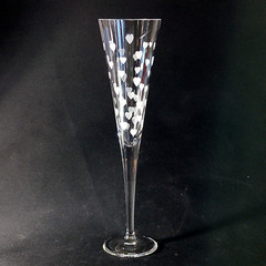 WATERFORD Marquis MINI HEART CHAMPAGNE FLUTE, Etched Blown Crystal, 11 in, 6 Oz