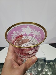 Water Goblet Glass 7-3/8″ tall, Crystal Ebeling & Reuss Marchioness Cranberry #2