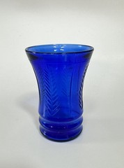 Vintage 1930s Maryland Glass Cobalt Blue Feather Glass #5 Rare Art deco Glass