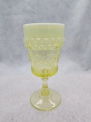 Uranium Glass Goblets: Set of 3 different sizes and designs