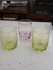 Set of 3 Lenox TUSCANY SEASONS Emerald Green Blush Double Old Fashioned glasses