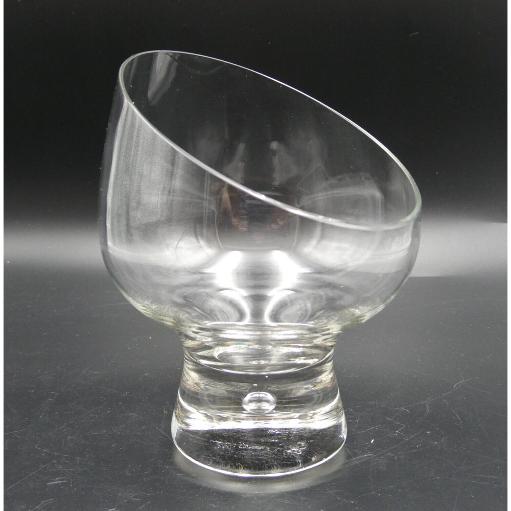 Kosta Boda Pippi Angled Controlled Bubble Base Snifter Glass Sweden MCM Vintage