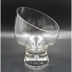 Kosta Boda Pippi Angled Controlled Bubble Base Snifter Glass Sweden MCM Vintage