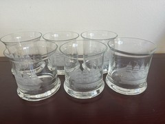 Set Of 6 Toscany Crystal CLIPPER Ship Old Fashioned, Whiskey, Rocks Glasses 3.5”