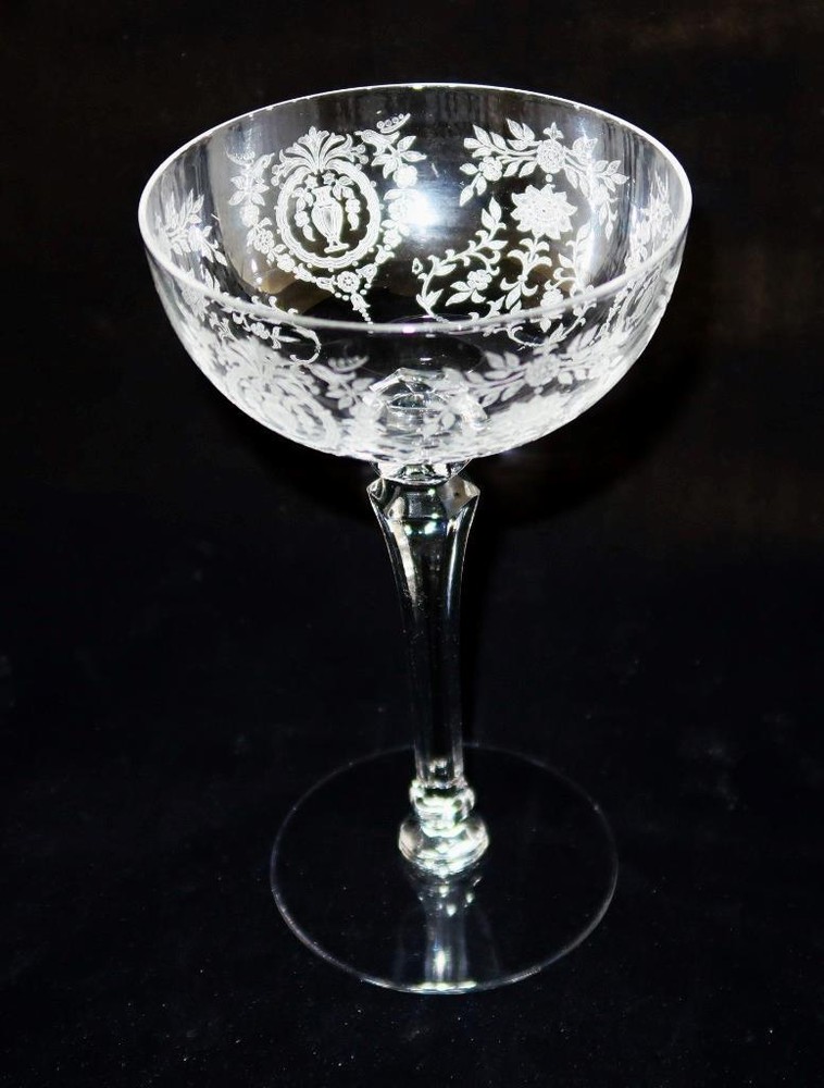 Tiffin-Franciscan QUEEN ANN Stem #17361 Champagne Tall Sherbet, 6 1/4″