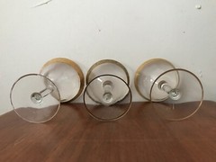 Vtg Glastonbury Rose Lotus Fluted Gold Encrusted Sherbert Wine Glasses Set of 5