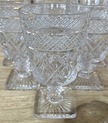 Lot of 6 Vintage Imperial Glass Cape Cod Claret Wine Glasses 5.5″ H Clear