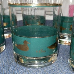 6 Cera Mallard Ducks Glasses Set Vintage Tumbler Retro Barware Lot