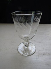 Vintage MCM Libbey Glass Company- Etched Wheat Pattern ~ 5 1/2″ T 3 3/8″ Dia