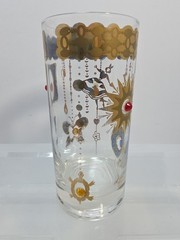 Vintage Culver Butterfly Turtle Starburst Gold Jeweled Highball Glass 5-5/8″ (#2
