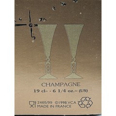 Cristal d’Arques Millennium 2000 Champagne Set of 2 Glasses Flutes France NIB