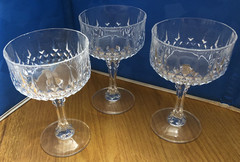 Cristal d’Arques LONGCHAMP Champagne 5.» Tall Sherbet Glass France 3/Pc.