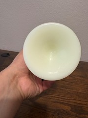 VTG Fenton Custard Satin 6.75″H Persian Medallion Chalice/Goblet Uv Reactive