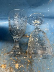 Vintage Never Used Set Of Crystal Glasses With Designs They Weigh 1 Pound Each