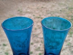 Royal Leerdam Williamsburg CW5T Blenko Glass Turquoise Drinking Glasses (5) Rare
