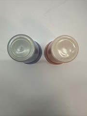 Set of 2 Mid Century Hazel Atlas Pastel Platonite Glass Tumblers 6 Ounces NICE