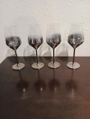 4 Elegant Silver Plated Fading Gradient Modern Wine Glasses